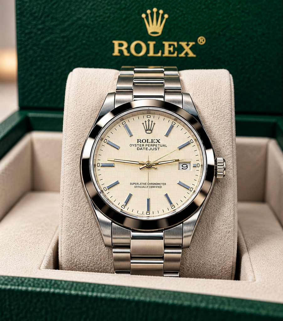 Rolex Datejust Two-Tone White Dial Watch- Silver Stainless Steel Bracelet