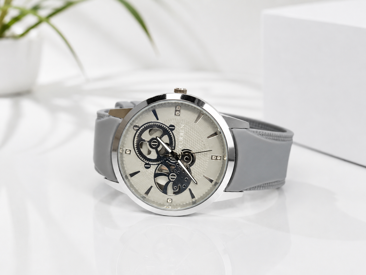 Silver Elegance Skeleton Watch