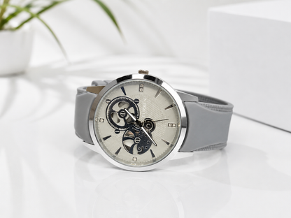 Silver Elegance Skeleton Watch