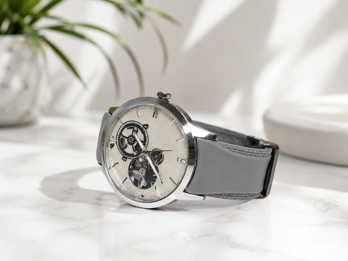 Silver Elegance Skeleton Watch