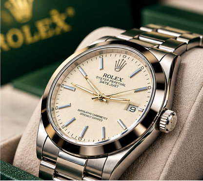 Rolex Datejust Two-Tone White Dial Watch- Silver Stainless Steel Bracelet