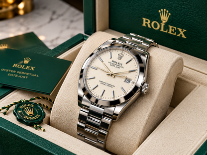 Rolex Datejust Two-Tone White Dial Watch- Silver Stainless Steel Bracelet
