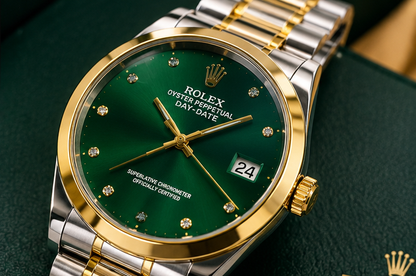 Rolex Day-Date Green Dial Two-Tone Watch